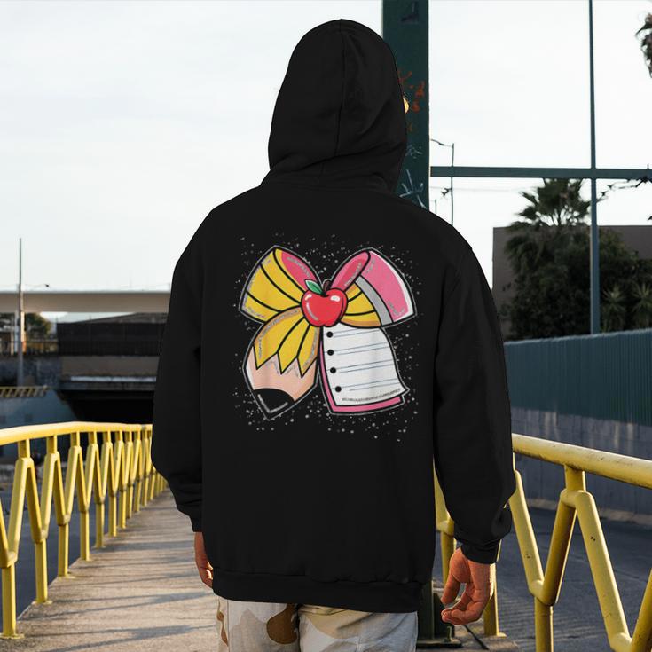 Student Teacher Coquette Bow Pencil Back To School First Day Men's Hoodie Back Print, funny design Student Teacher Coquette Bow Pencil Back To School First Day Men's Hoodie Back Print, funny design
