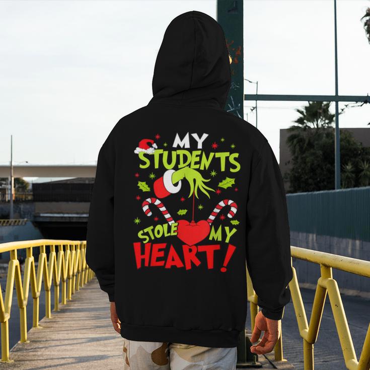 My Students Stole My Heart Teacher Holiday Merry Christmas Men's Hoodie Back Print, funny design My Students Stole My Heart Teacher Holiday Merry Christmas Men's Hoodie Back Print, funny design