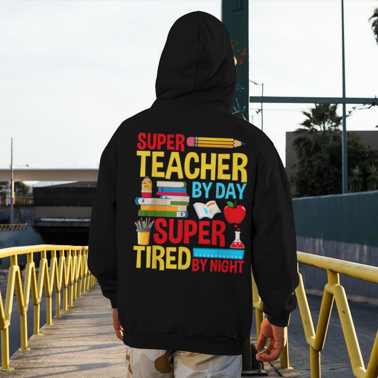 Super Teacher By Day Super Tired By Night Superhero Teacher Men's Hoodie Back Print, Super Teacher Gifts, funny design Super Teacher By Day Super Tired By Night Superhero Teacher Men's Hoodie Back Print, Super Teacher Gifts, funny design