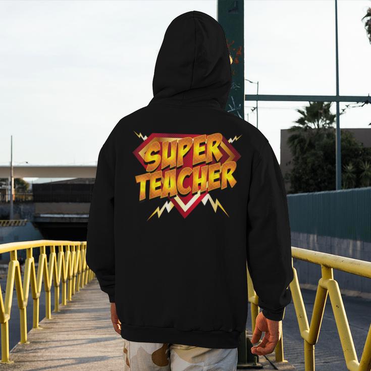 Super Teacher Superhero Back To School Teacher's Men's Hoodie Back Print, Super Teacher Gifts, funny design