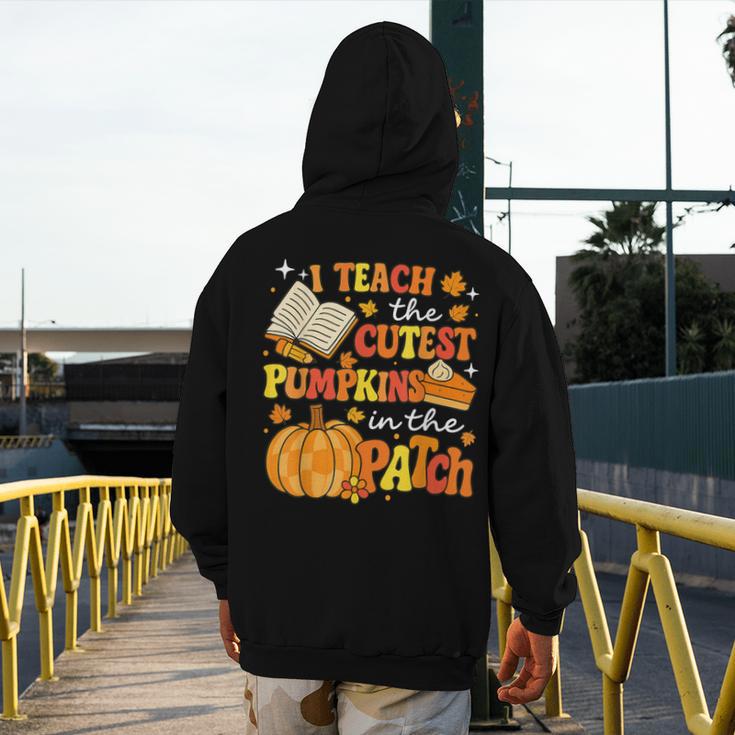 I Teach The Coolest Pumpkins In The Patch Teacher Halloween Men's Hoodie Back Print, funny design I Teach The Coolest Pumpkins In The Patch Teacher Halloween Men's Hoodie Back Print, funny design