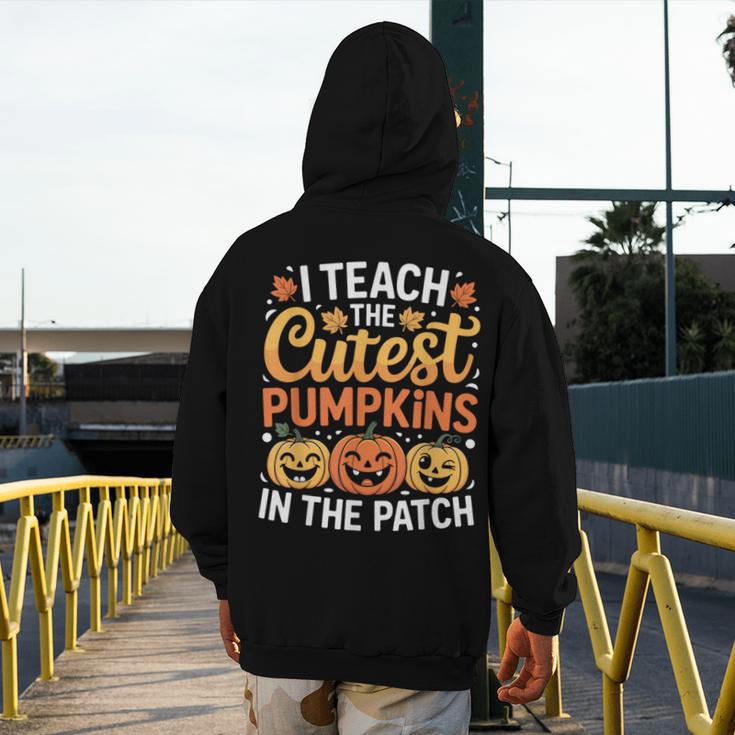 I Teach The Cutest Pumpkins Tshirt Halloween Teacher Men's Hoodie Back Print, funny design