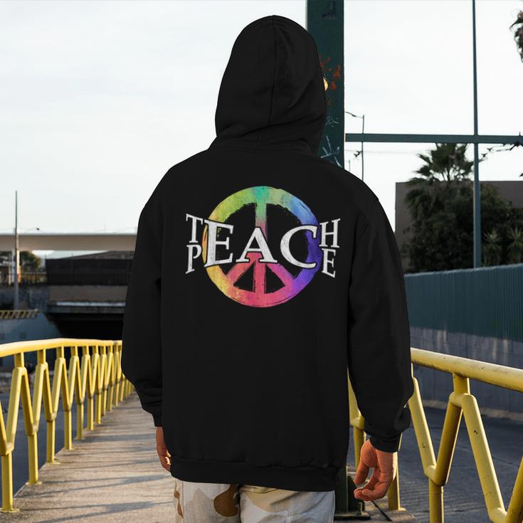 Teach Peace For Teachers And Educators Counselor Men's Hoodie Back Print, funny design Teach Peace For Teachers And Educators Counselor Men's Hoodie Back Print, funny design