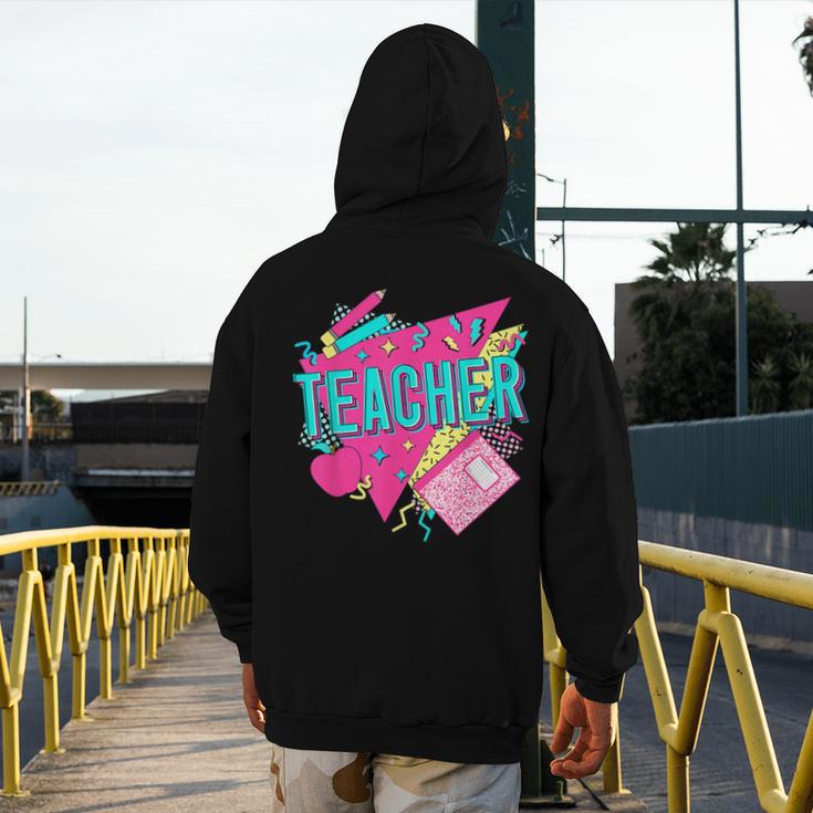 Teacher 90s Retro Colorful Teacher Of The 90s Back To School Men's Hoodie Back Print, 90s Teacher Gifts, funny design Teacher 90s Retro Colorful Teacher Of The 90s Back To School Men's Hoodie Back Print, 90s Teacher Gifts, funny design
