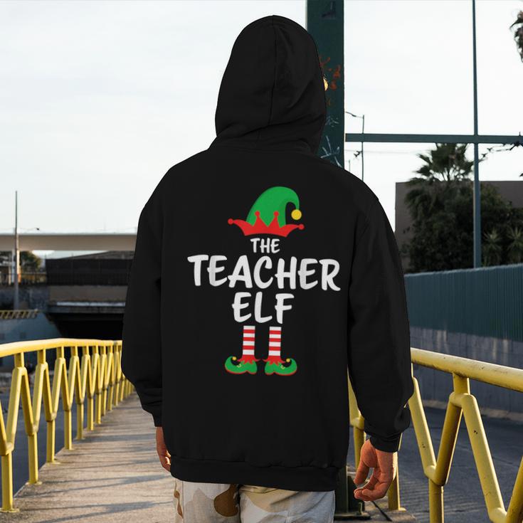 The Teacher Elf Matching Family Christmas Men's Hoodie Back Print, funny design