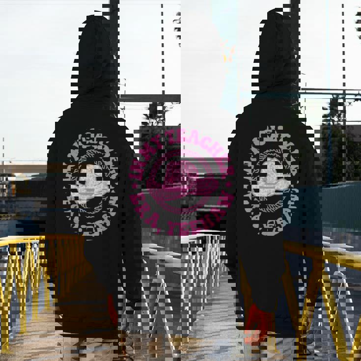 In My Teacher Era Yeehaw Pink Teacher Western Cowgirl Men&#x27;s Hoodie Back Print, funny design