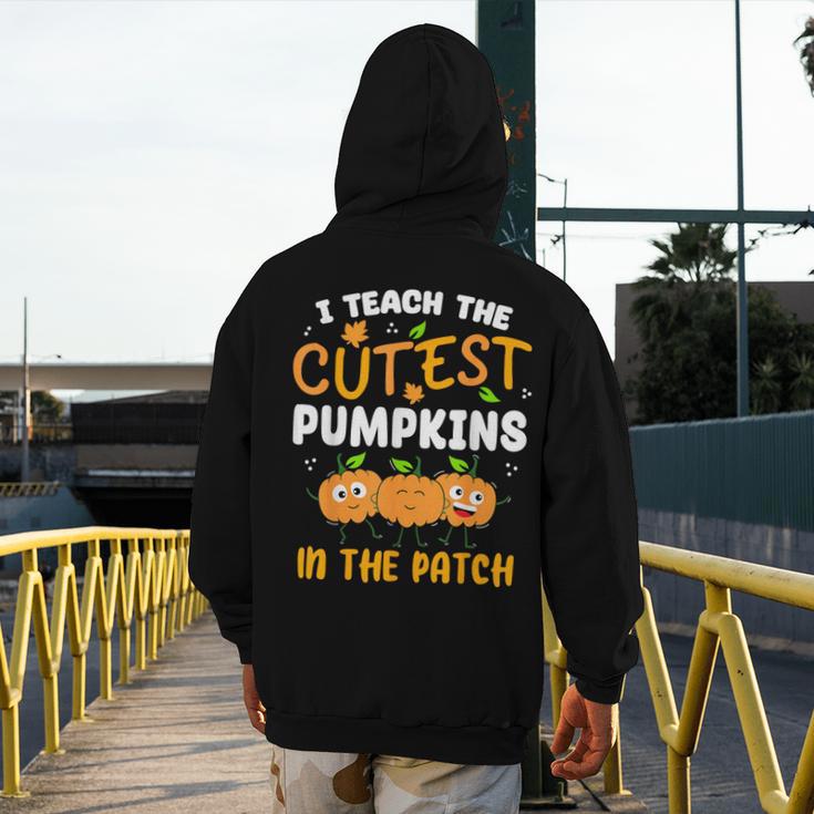 Teacher Halloween Pre-K Teacher Kindergarten Cutest Pumpkins Men Women Kids Men's Hoodie Back Print, funny design