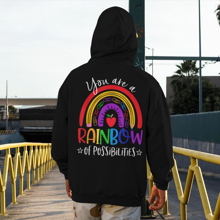 Teacher You Are a Rainbow Of Possibilities Funny Men's Hoodie Back Print, funny design Teacher You Are a Rainbow Of Possibilities Funny Men's Hoodie Back Print, funny design