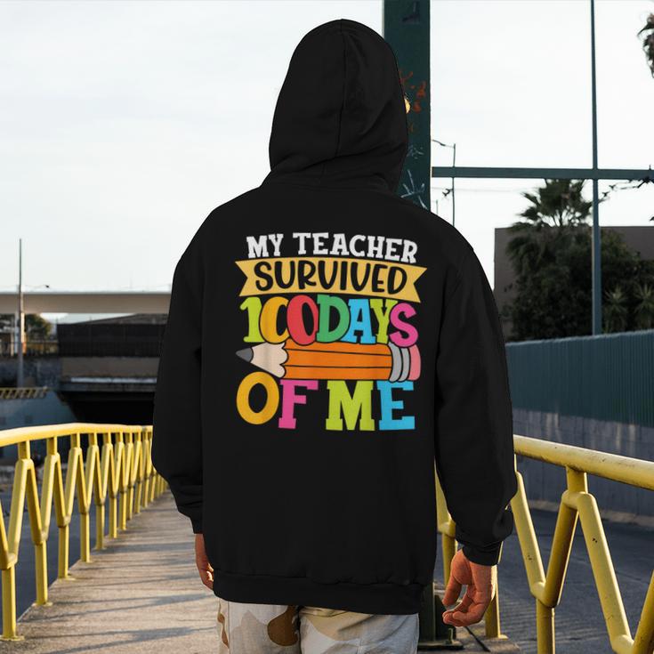 My Teacher Survived 100 Days Of Me 100th Day Of School Kids Men's Hoodie Back Print, funny design