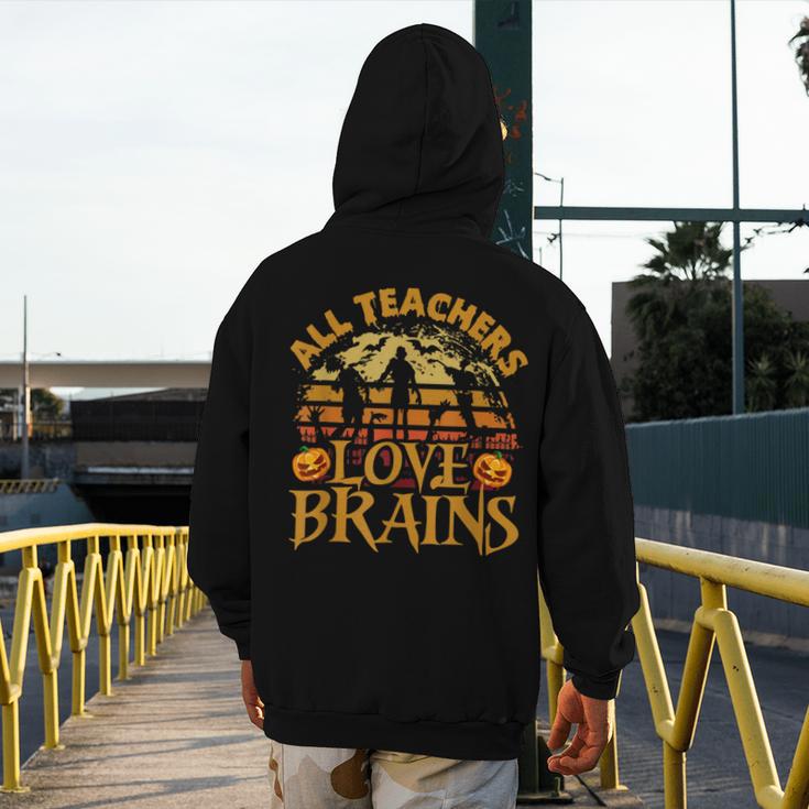 All Teachers Love Brains School Halloween Costume Men's Hoodie Back Print, funny design