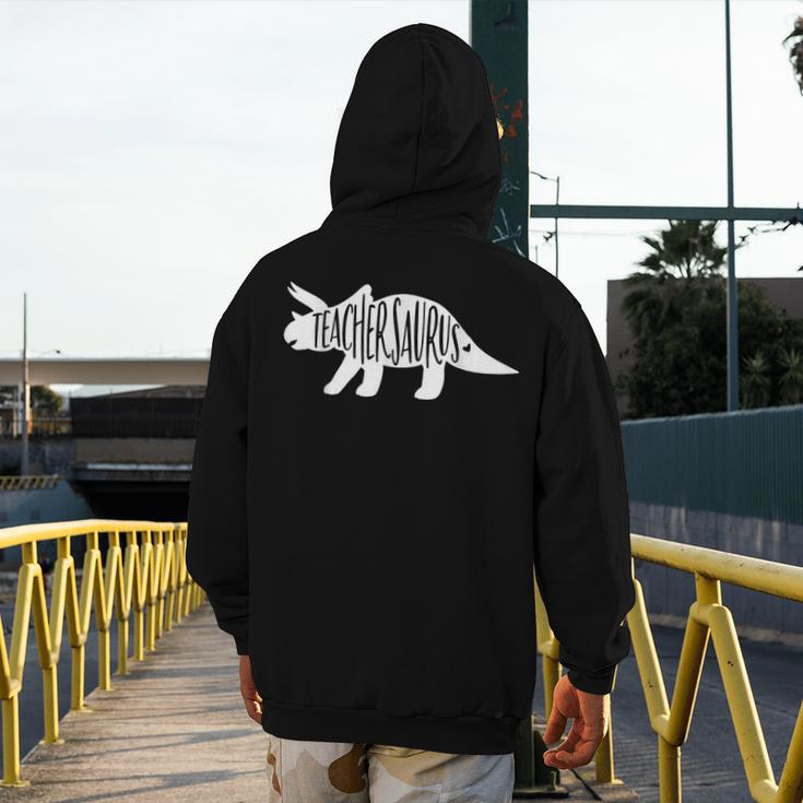 Teachersaurus Like A Normal Teacher Awesome Dinosaur Teacher Men Women Girls Kids Men's Hoodie Back Print, funny design