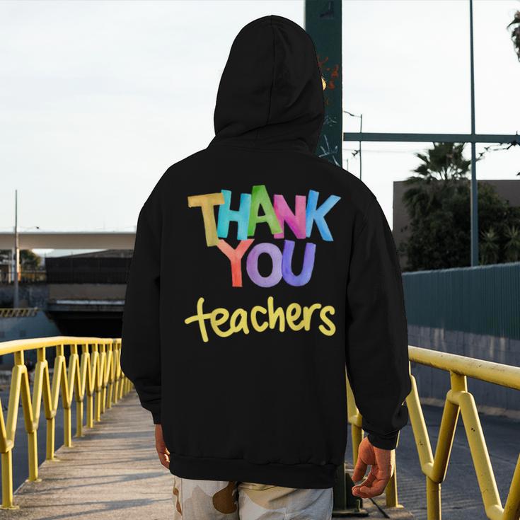 Thank You Teacher Appreciation Graduation Men Women Girls Kids Men's Hoodie Back Print, funny design