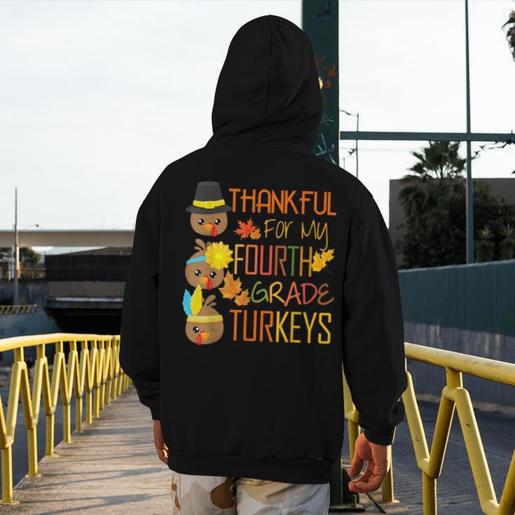 Thankful For My 4th Grade Turkey Thanksgiving Turkey Teacher Men's Hoodie Back Print, 4th Grade Teacher Gifts, funny design Thankful For My 4th Grade Turkey Thanksgiving Turkey Teacher Men's Hoodie Back Print, 4th Grade Teacher Gifts, funny design