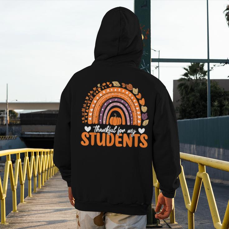 Thankful For My Students Teacher Thanksgiving School Fall Men's Hoodie Back Print, funny design Thankful For My Students Teacher Thanksgiving School Fall Men's Hoodie Back Print, funny design