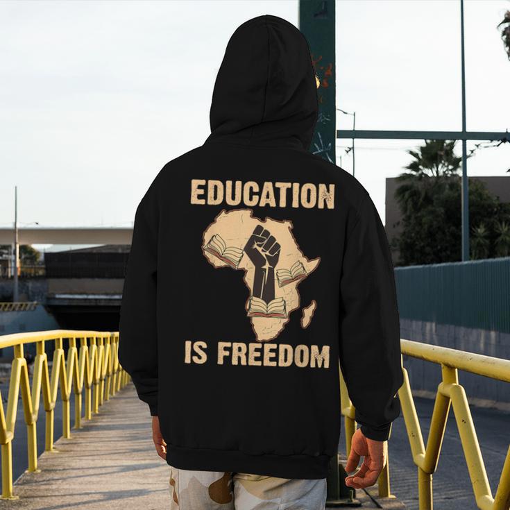 History Education Is Freedom African Map Black Teacher Men's Hoodie Back Print, History Teacher Gifts, funny design History Education Is Freedom African Map Black Teacher Men's Hoodie Back Print, History Teacher Gifts, funny design