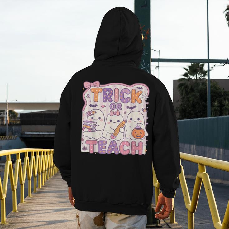 Trick Or Teach Retro Halloween Teacher Look Men's Hoodie Back Print, funny design Trick Or Teach Retro Halloween Teacher Look Men's Hoodie Back Print, funny design