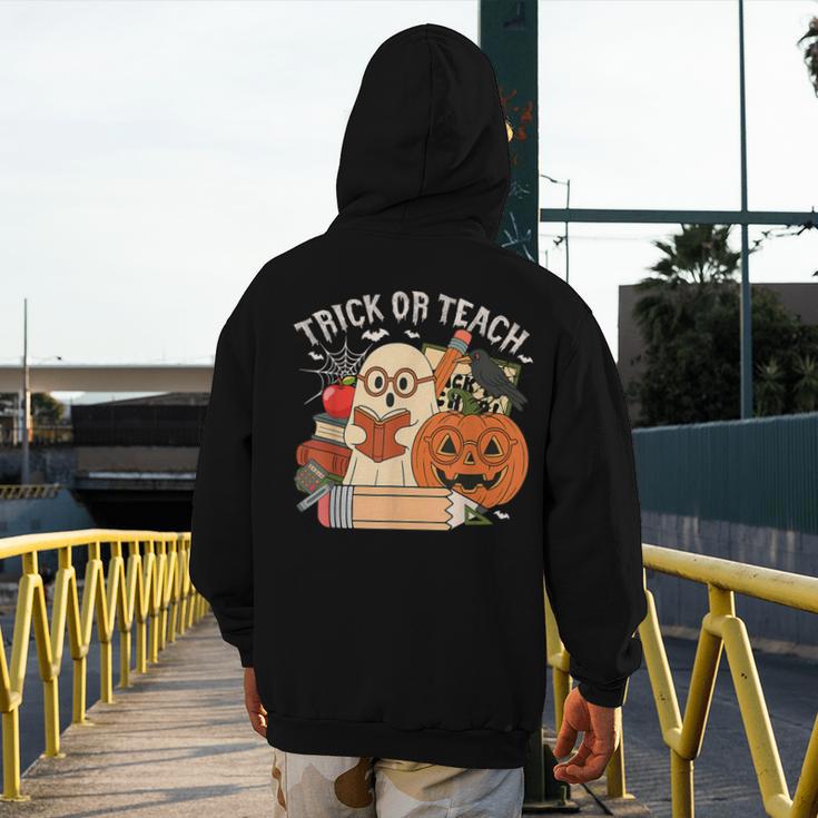 Trick Or Teach Retro Halloween Teacher Women Men Costume Men's Hoodie Back Print, funny design Trick Or Teach Retro Halloween Teacher Women Men Costume Men's Hoodie Back Print, funny design