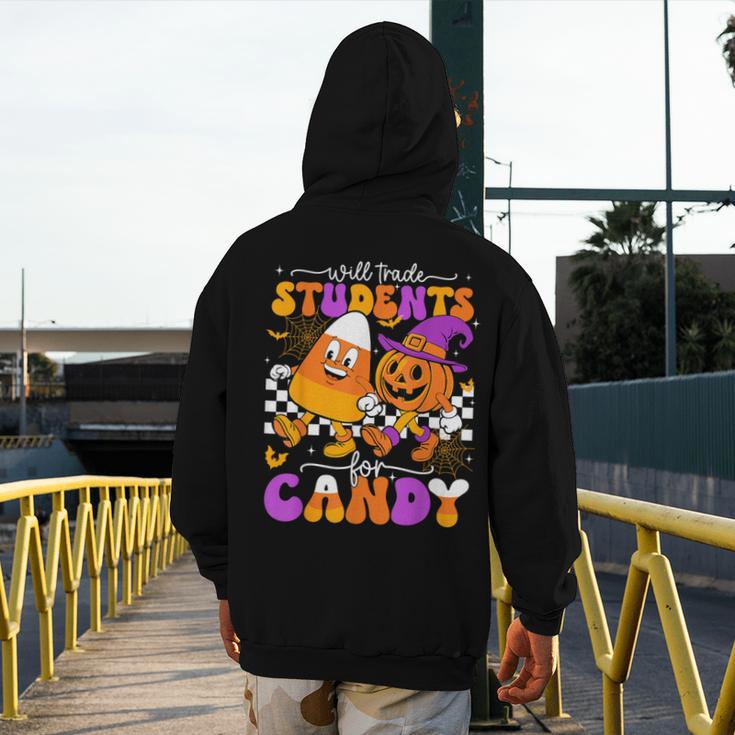 Will Trade Students For Candy Teacher Halloween Men's Hoodie Back Print, funny design Will Trade Students For Candy Teacher Halloween Men's Hoodie Back Print, funny design