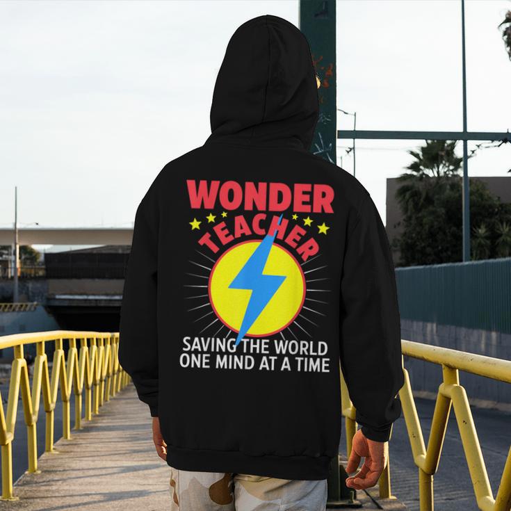 Wonder Teacher Costume Shirt Teacher Halloween Costume Men Women Men's Hoodie Back Print, funny design