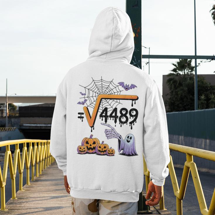 4489 Square Root 67 Math Teacher Halloween Costume Professor Men's Hoodie Back Print, funny design
