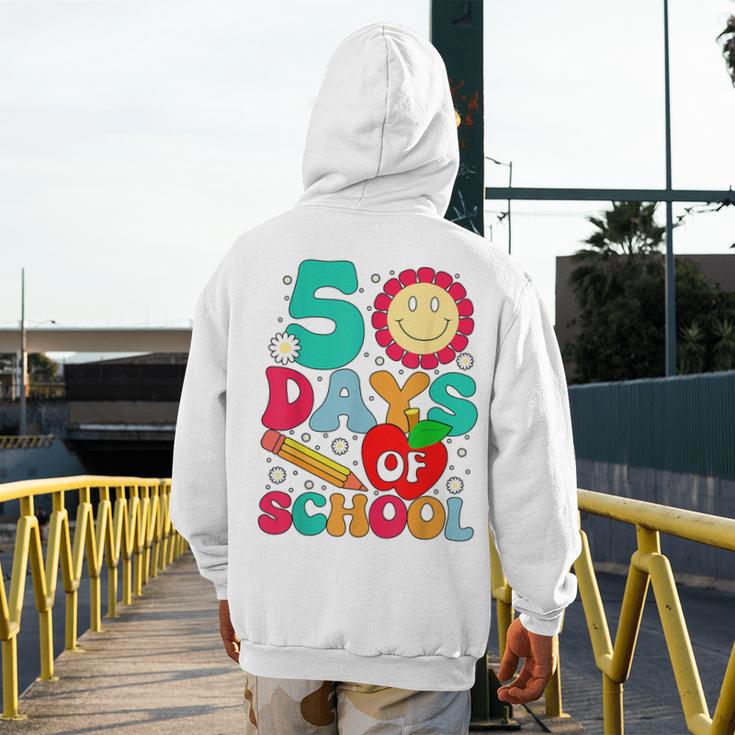 50 Days Of School Teacher Happy 50th Day Of School Kids Men's Hoodie Back Print, funny design