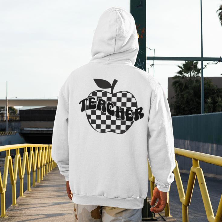 Back To School Checkered Apple Teacher Checkerboard Teacher For Men Women Girls Kids Men's Hoodie Back Print, funny design Back To School Checkered Apple Teacher Checkerboard Teacher For Men Women Girls Kids Men's Hoodie Back Print, funny design