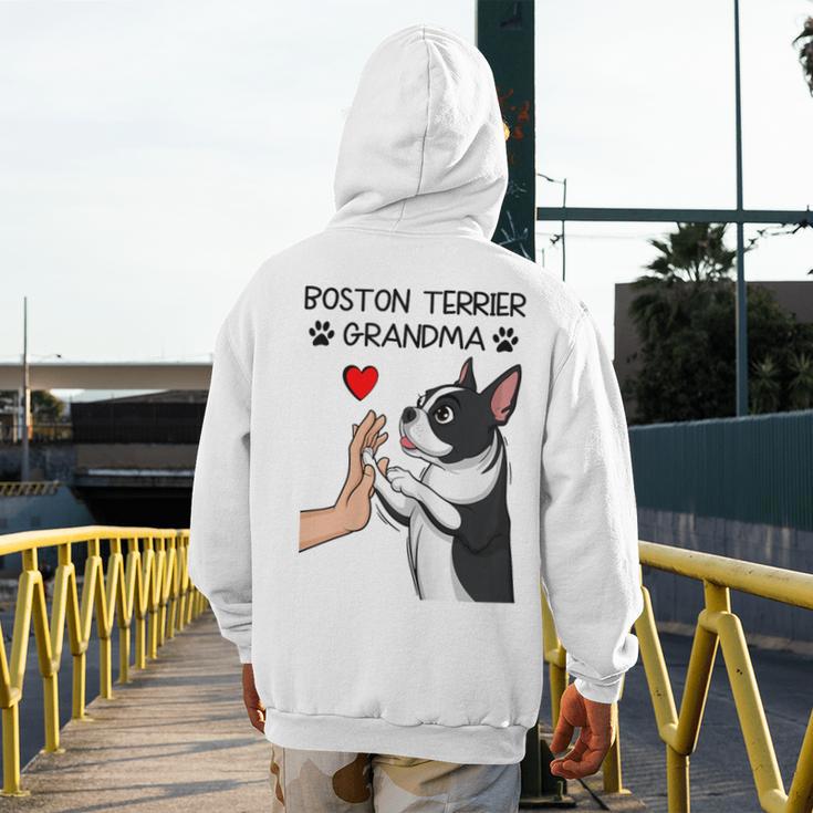 Boston Terrier Grandma Mother's Day Dog Mom Men's Hoodie Back Print, Couple Gifts, Mom Gifts, Boston Terrier Mom Gifts, funny design