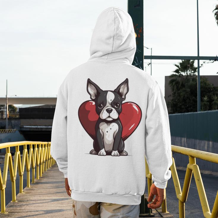 Boston Terrier Mom Dad Bostie Dog Lover Valentines Day Men's Hoodie Back Print, Couple Gifts, Mom Gifts, Boston Terrier Dad Gifts, Boston Terrier Mom Gifts, funny design