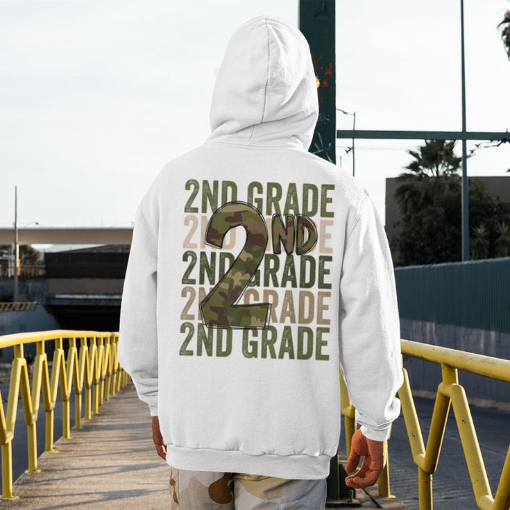 Camo Team 2nd Grade Squad Back To School Teacher Kids Boys Men's Hoodie Back Print, 2nd Grade Teacher Gifts, funny design