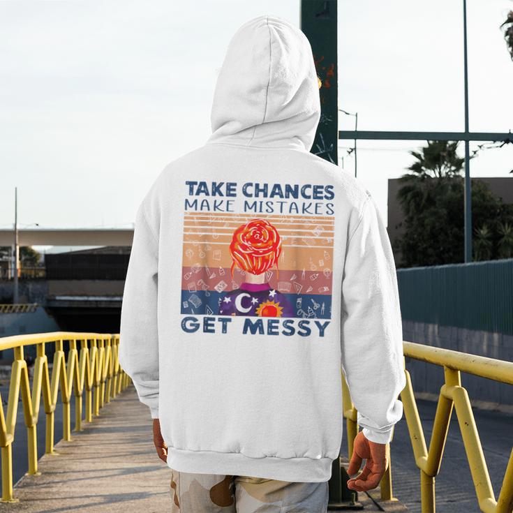 Take Chances Make Mistakes Get Messy Vintage Teacher Life Men's Hoodie Back Print, funny design Take Chances Make Mistakes Get Messy Vintage Teacher Life Men's Hoodie Back Print, funny design