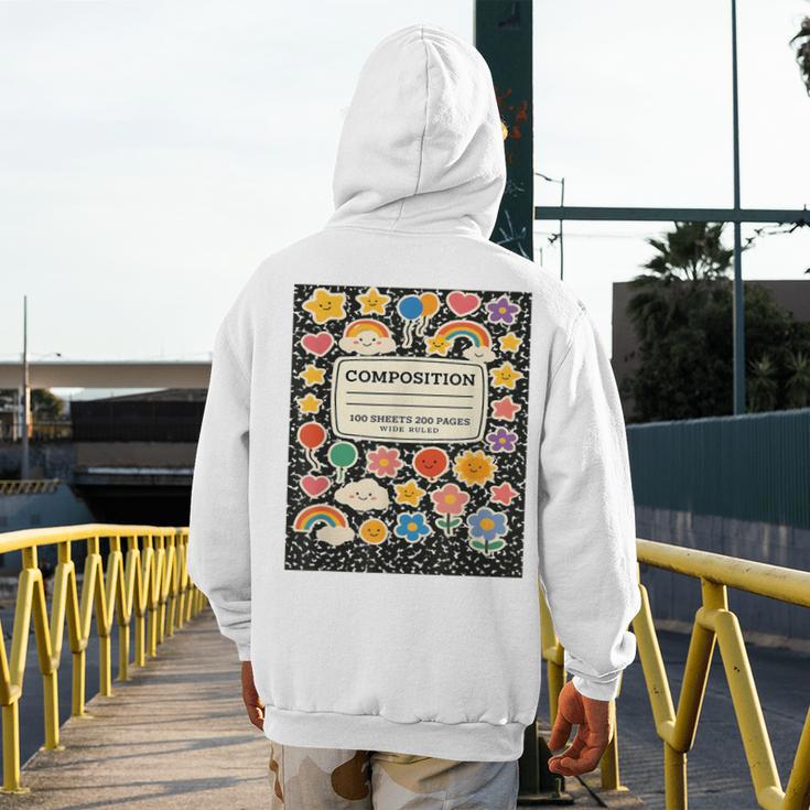 Composition Notebook Costume Teacher Matching Halloween Book Men's Hoodie Back Print, funny design Composition Notebook Costume Teacher Matching Halloween Book Men's Hoodie Back Print, funny design