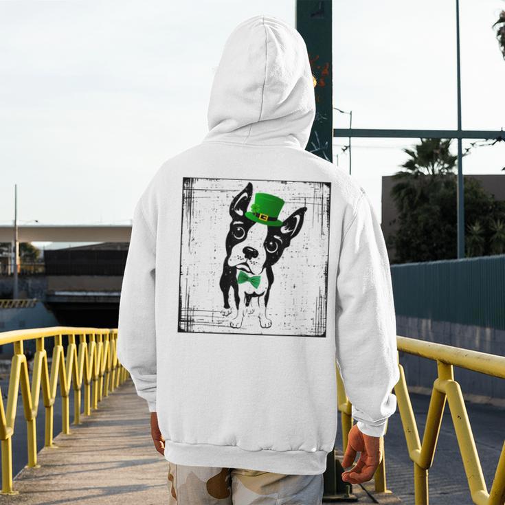Cool Saint Patrick's Boston Terrier T Shirt For Dogs Lovers Men's Hoodie Back Print, funny design
