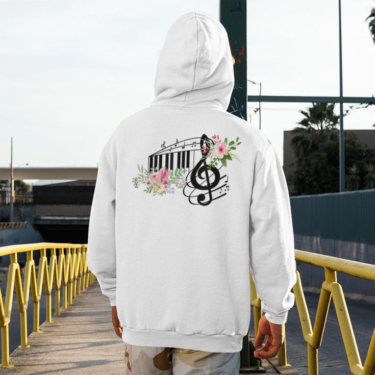 Cut Music Teacher Shirt With a Piano Keys Notes And Flowers Men's Hoodie Back Print, funny design Cut Music Teacher Shirt With a Piano Keys Notes And Flowers Men's Hoodie Back Print, funny design