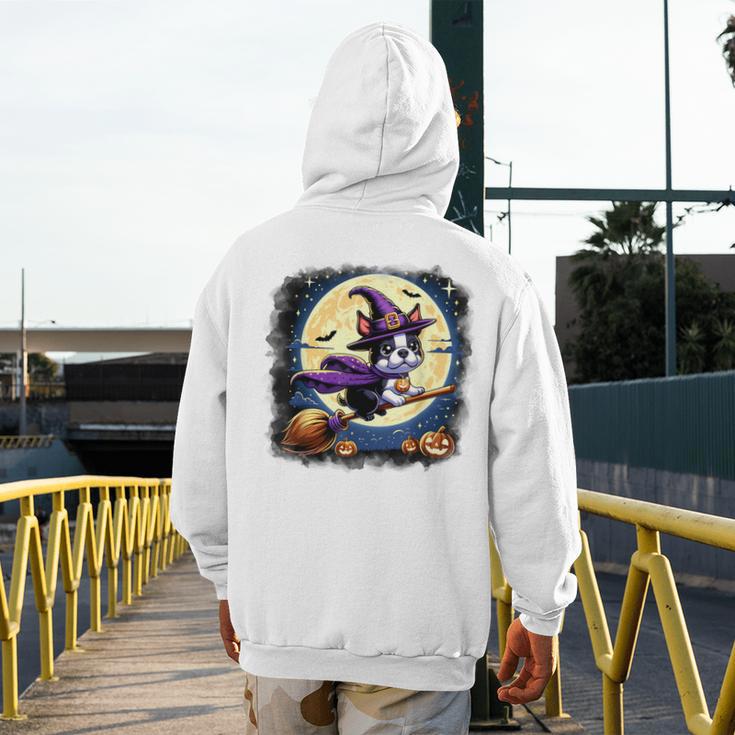 Cute Boston Terrier Halloween Costume Dog Lover Women Girls Men's Hoodie Back Print, Boston Terrier Halloween Gifts, funny design