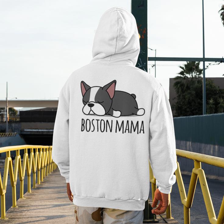 Cute Boston Terrier Boston Mama Men's Hoodie Back Print, funny design
