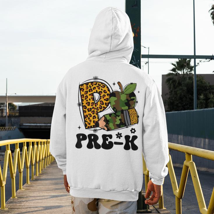 Cute Camo Pre K Back To School Teacher Kid Preschool Men's Hoodie Back Print, funny design Cute Camo Pre K Back To School Teacher Kid Preschool Men's Hoodie Back Print, funny design
