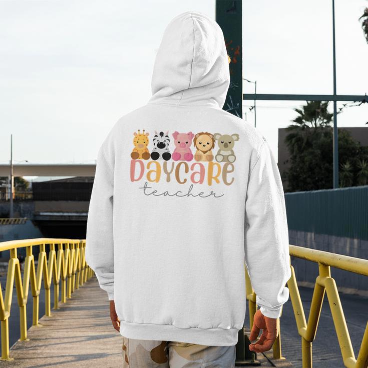Daycare Teacher Animals Daycare Provider Back To School Men's Hoodie Back Print, funny design