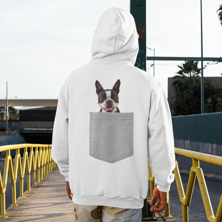 Dog In Your Pocket Boston Terrier For Men Women Girls Kids Men's Hoodie Back Print, funny design