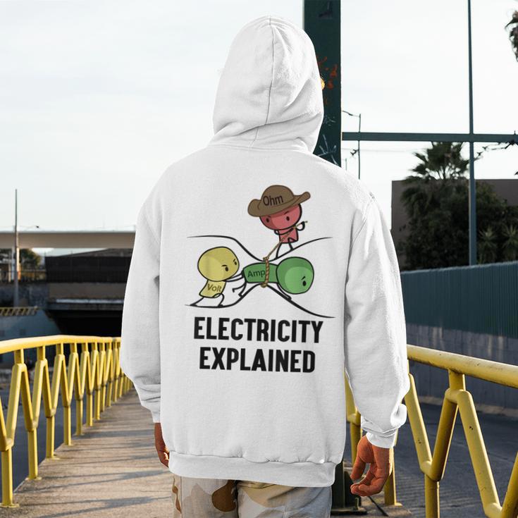 Electricity Explained Physics Nerd I Teacher School Men's Hoodie Back Print, funny design Electricity Explained Physics Nerd I Teacher School Men's Hoodie Back Print, funny design