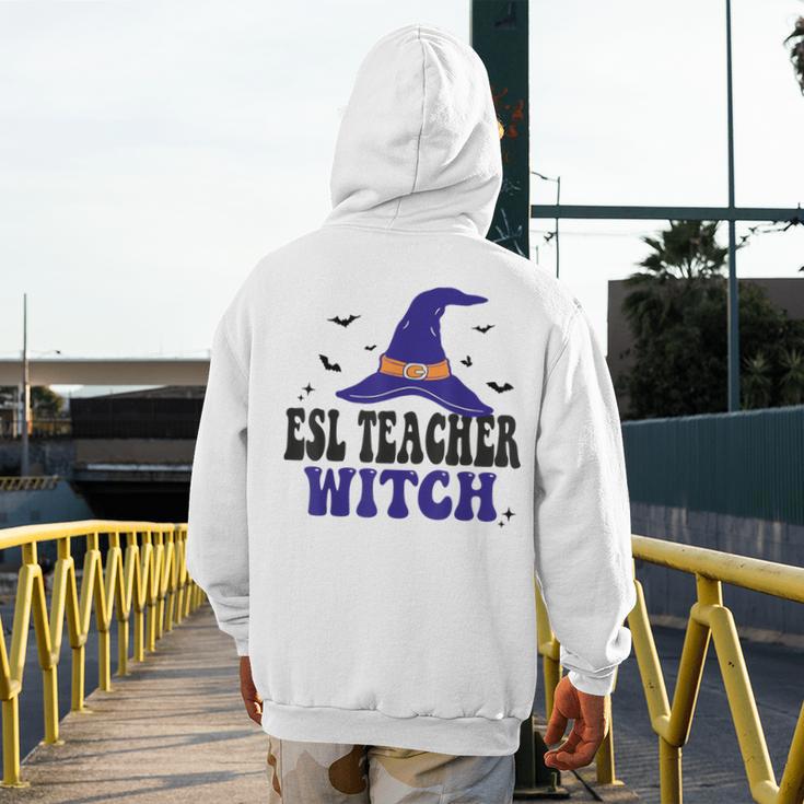 ESL Teacher Witch Halloween Matching Group Costume Men's Hoodie Back Print, Esl Teacher Gifts, funny design