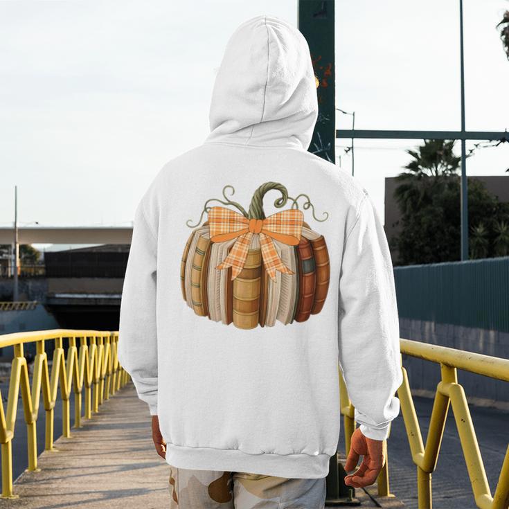 Fall Book Pumpkin Halloween Teacher Librarian Thanksgiving Men's Hoodie Back Print, funny design Fall Book Pumpkin Halloween Teacher Librarian Thanksgiving Men's Hoodie Back Print, funny design
