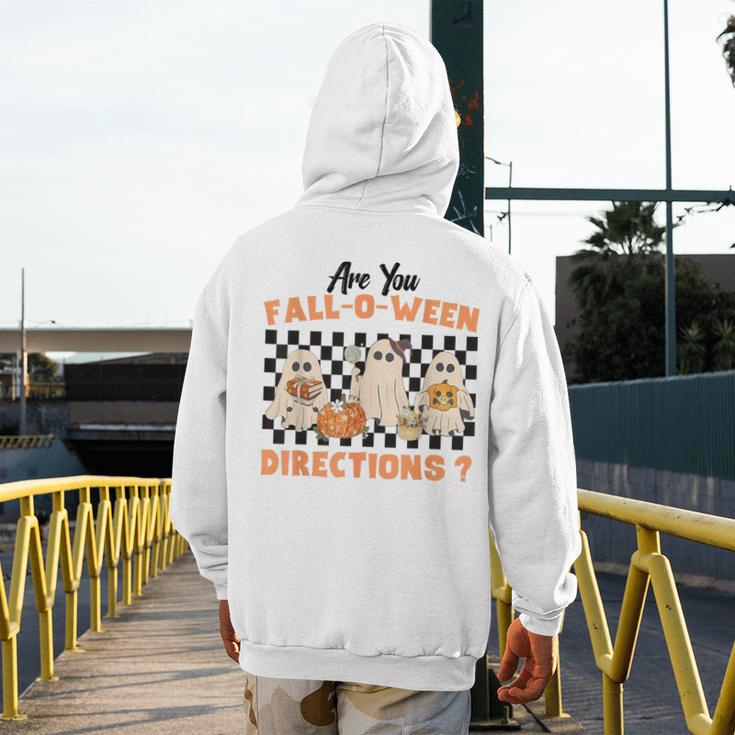 Are You Fall-O-Ween Directions Halloween Ghost Fall Teacher Men's Hoodie Back Print, funny design