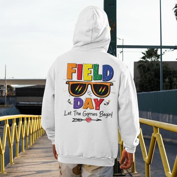 Field Day 2025 Let The Games Begin Kids Boys Girls Teachers Men's Hoodie Back Print, funny design
