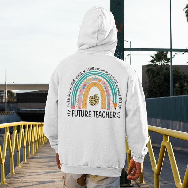 Future Teacher Cute Rainbow Leopard Teacher Outfit For Men Women Girls Kids Men's Hoodie Back Print, Future Teacher Gifts, funny design Future Teacher Cute Rainbow Leopard Teacher Outfit For Men Women Girls Kids Men's Hoodie Back Print, Future Teacher Gifts, funny design