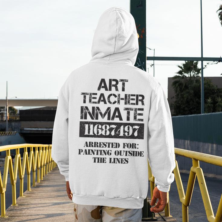 Halloween Art Teacher Prisoner Costume Men's Hoodie Back Print, funny design Halloween Art Teacher Prisoner Costume Men's Hoodie Back Print, funny design