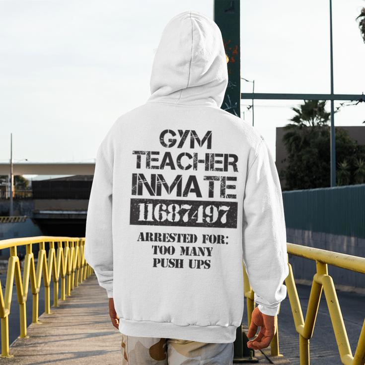 Halloween Gym Teacher Prisoner Costume Men's Hoodie Back Print, funny design Halloween Gym Teacher Prisoner Costume Men's Hoodie Back Print, funny design