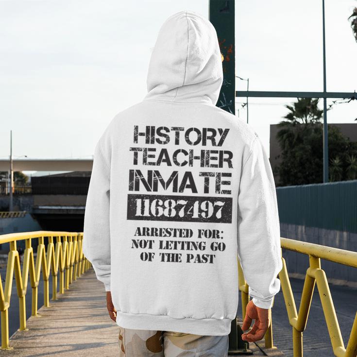 Halloween History Teacher Prisoner Costume Men's Hoodie Back Print, History Teacher Gifts, funny design