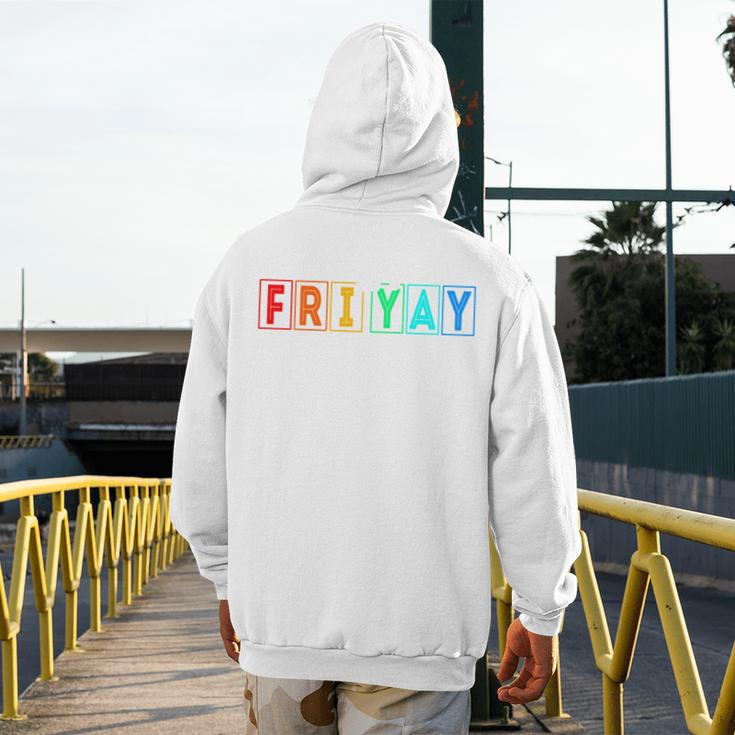 Happy Fri Yay Teacher Friday Men's Hoodie Back Print, funny design