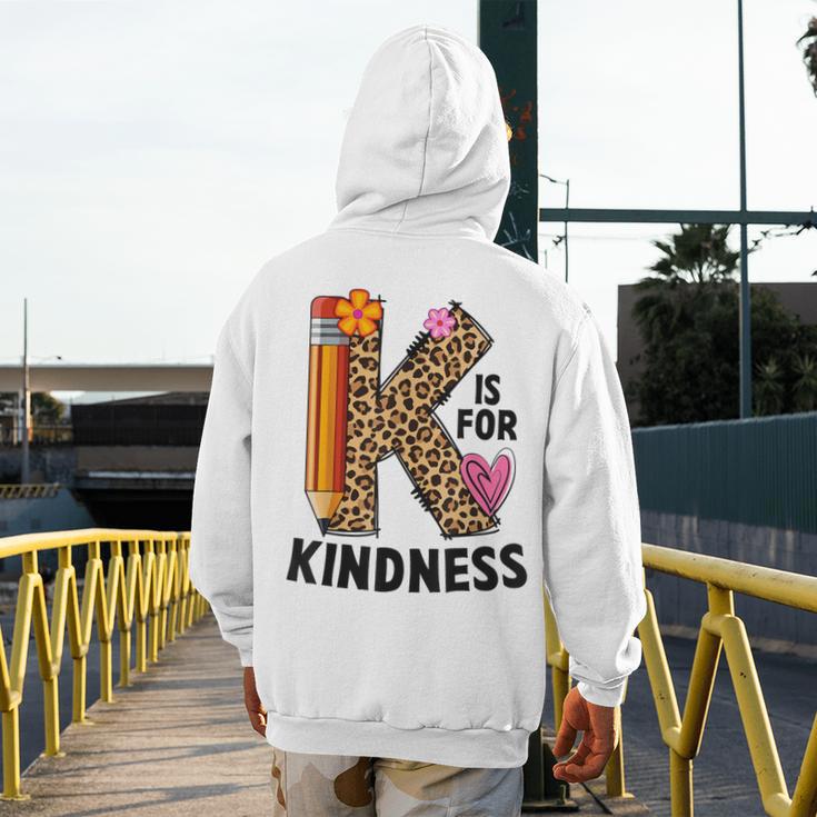 K Is For Kindness Unity Day Teacher Kids Men's Hoodie Back Print, funny design