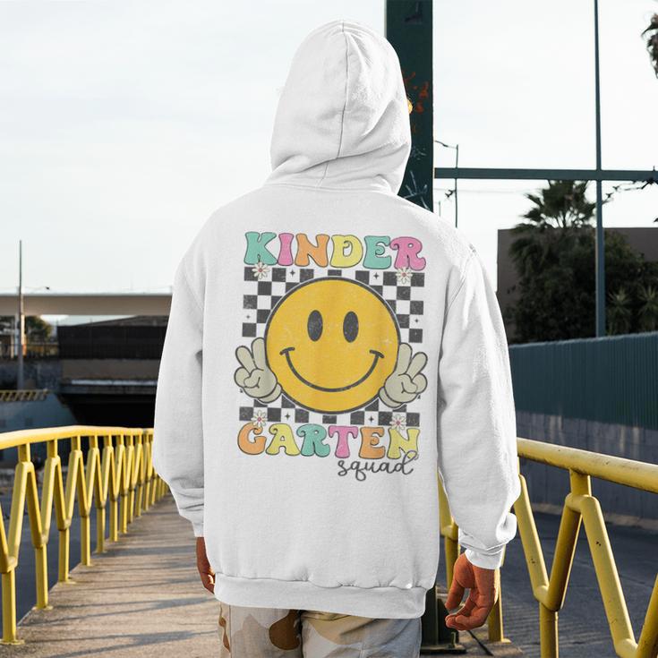 Kindergarten Squad Smile Face Teachers Kids Back To School Men's Hoodie Back Print, funny design